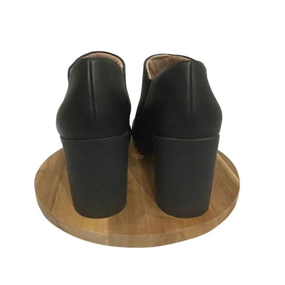 SOUL Naturalizer Women's Peep Toe‎ Keyhole Detail Leather Ankle Boots 10M Black